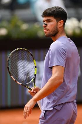Foto IPP Cavaliere Emiliano. Roma 14 05 2025. Tennis Internazionali d Italia 2025. Nella foto: Carlos Alcaraz. Italy Photo Press - World Copyright italy ITALY  Copyright: xR4924_italyphotopressx