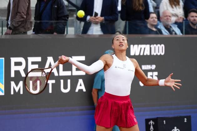 Foto IPP Cavaliere Emiliano. Roma 14 05 2025. Tennis Internazionali d Italia 2025. Nella foto: Qinwen Zheng. Italy Photo Press - World Copyright italy ITALY  Copyright: xR4924_italyphotopressx