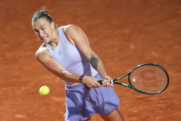 Aryna Sabalenka of Bielorussia during the match against Qinwen Zheng of China at the Internazionali BNL d Italia 2025 tennis tournament at Foro Italico in Rome, Italy on may 14, 2025. AntoniettaxBaldassarre