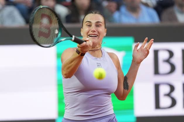 Aryna Sabalenka of Bielorussia during the match against Qinwen Zheng of China at the Internazionali BNL d Italia 2025 tennis tournament at Foro Italico in Rome, Italy on may 14, 2025. AntoniettaxBaldassarre