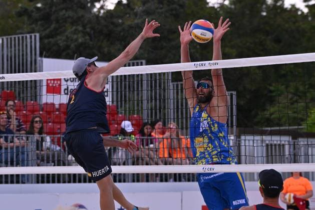 May 14, 2025, Madrid, Madrid, Spain: JAVIER HUERTA PASTOR competes during the CEV Beach Volley Nations Cup match between SPAIN and UKRAINE at Parque Deportivo Puerta de Hierro on may 14, 2025 in Madrid, Spain. Madrid Spain - ZUMAc312 20250514_zsp_c312_029 Copyright: xOscarxManuelxSanchezx