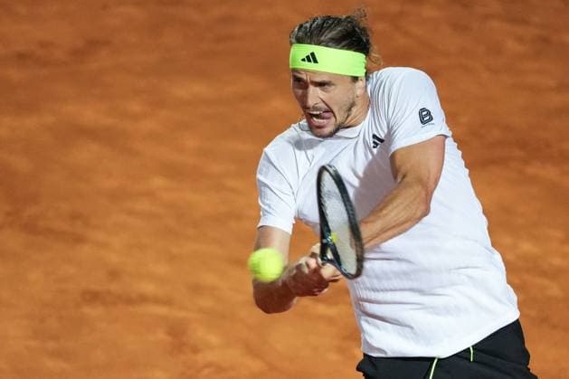 Alexander Zverev of Germany during the match against Lorenzo Musetti of Italy at the Internazionali BNL d Italia 2025 tennis tournament at Foro Italico in Rome, Italy on may 14, 2025. AntoniettaxBaldassarre