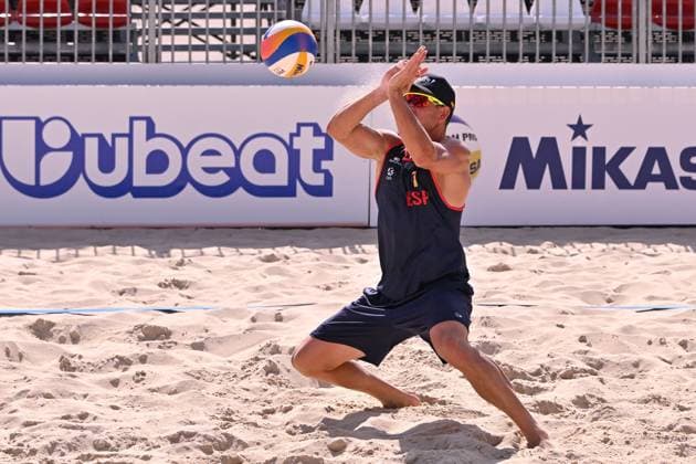 May 14, 2025, Madrid, Madrid, Spain: ALEJANDRO HUERTA PASTOR competes during the CEV Beach Volley Nations Cup match between SPAIN and UKRAINE at Parque Deportivo Puerta de Hierro on may 14, 2025 in Madrid, Spain. Madrid Spain - ZUMAc312 20250514_zsp_c312_035 Copyright: xOscarxManuelxSanchezx