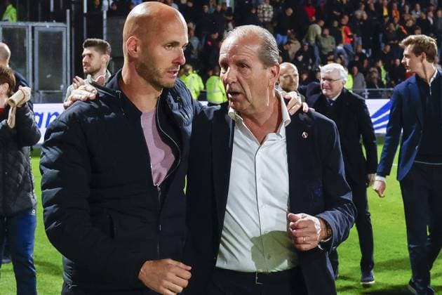 DEVENTER, Stadium De Adelaarshorst, 14-05-2025 , season 2024 2025 , Dutch Eredivisie. during the match Go Ahead Eagles - Heerenveen, final result 1-0, GA Eagles trainer coach Paul Simonis GA Eagles general director Jan Willem van Dop Go Ahead Eagles - Heerenveen  x29252814x Copyright: