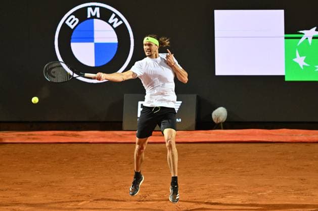 Alexander Zverev (DEU) in action against Lorenzo Musetti (ITA) during the Internazionali BNL d Italia Day Ten at Foro Italico on May 14, 2025 in Rome, Italy.  Copyright: xDomenicoxCippitelli IPAxSportx xipa-agency.netx xx IPA_57693891 IPA_Agency_IPA57693891