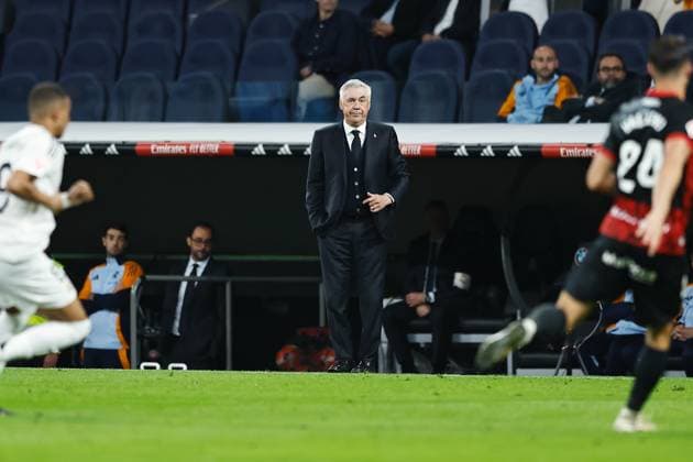 Carlo Ancelotti (Real), MAY 14, 2025 - Football Soccer : Spanish LaLiga EA Sports match between Real Madrid CF 2-1 RCD Mallorca at the Estadio Santiago Bernabeu in Madrid, Spain. Noxthirdxpartyxsales  (290550366)