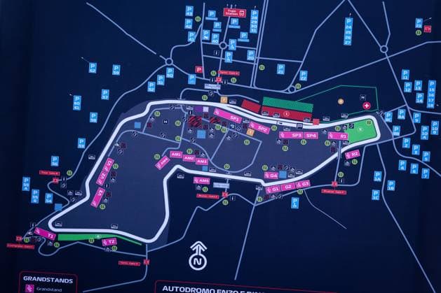 F1 - EMILIA ROMAGNA GRAND PRIX 2025 map of the circuit, illustration during the Formula 1 AWS Gran Premio del Made in Italy e Dell™Emilia-Romagna 2025, Emilia Romagna Grand Prix 2025, 7th round of the 2025 FIA Formula One World Championship, WM, Weltmeisterschaft from May 16 to 18, 2025 on the Autodromo Internazionale Enzo e Dino Ferrari, in Imola, Italy - ImolaItaly  Copyright: xANTONINxVINCENTx
