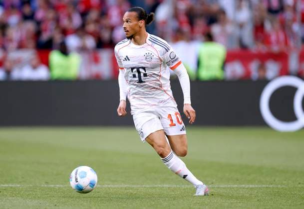 SANE Leroy Team FC Bayern Muenchen in new jersey season 2025 2026 Soccer Bundesliga season 2024 2025 German Champion 2025 FC Bayern Muenchen FC Bayern Muenchen Borussia Moenchengladbach on 10 05 2025 in Muenchen DFL REGULATIONS PROHIBIT ANY USE OF PHOTOGRAPHS as IMAGE SEQUENCES and or QUASI VIDEO Copyright: xLacixPerenyix