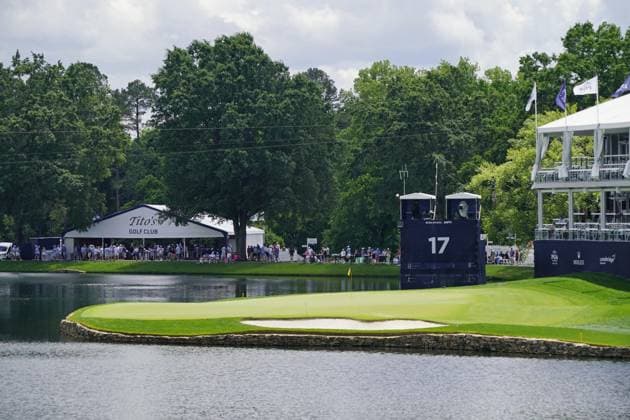 Golf: PGA, Golf Herren Championship Photo taken on May 14, 2025, shows Quail Hollow Club in Charlotte, North Carolina, the venue of the PGA Championship golf tournament starting on May 15.  A14AA0004549316P