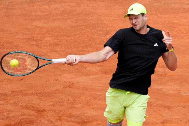 Hubert Hurkacz of Poland during the match against Tommy Paul of United States of America at the Internazionali BNL d Italia 2025 tennis tournament at Foro Italico in Rome, Italy on May 15, 2025. AntoniettaxBaldassarre