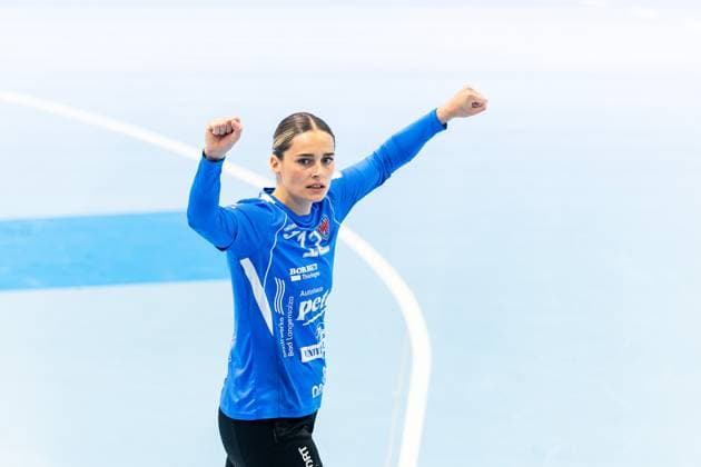 14 05 2025, GER, Handball, Women, Season 2024 2025, 1 BL Playoff Semifinal Game 2, Thueringer HC HB Ludwigsburg Dinah Eckerle Thueringer HC,12 99947 Bad Langensalza Salza Halle Sporthalle Mehrz Thüringen Germany