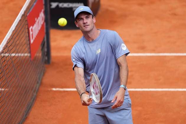 Tommy Paul of United States of America throws a ball to the crowd as he celebrates at the end of the match against Hubert Hurkacz of Poland of America at the Internazionali BNL d Italia 2025 tennis tournament at Foro Italico in Rome, Italy on May 15, 2025. AntoniettaxBaldassarre