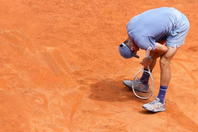 Tommy Paul of United States of America reacts during the match against Hubert Hurkacz of Poland of America at the Internazionali BNL d Italia 2025 tennis tournament at Foro Italico in Rome, Italy on May 15, 2025. AntoniettaxBaldassarre