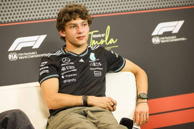 Foto IPP Enrico Schiavi Imola 15-05-2025 Formula 1 F1 Gran Premio del Made in Italy e dell’Emilia Romagna 2025 press conference, PK, Pressekonferenz nella foto: Kimi Antonelli - Mercedes Imola italy ITALIA ITALY  Copyright: xR4924_italyphotopressx