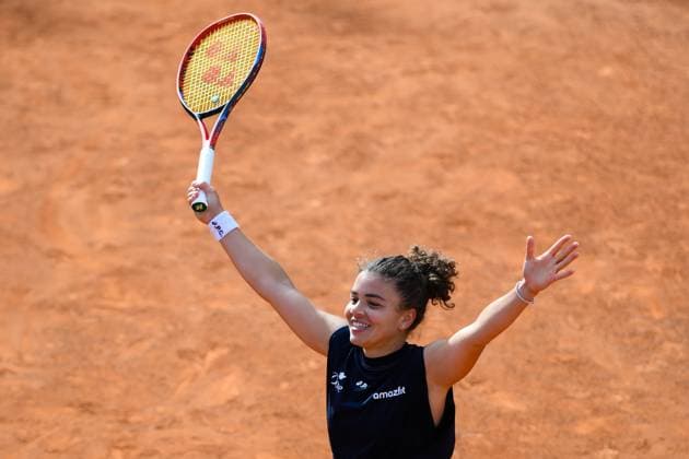 Foto IPP Cavaliere Emiliano. Roma 15 05 2025. Tennis Internazionali d Italia 2025. Nella foto: esulta Jasmine Paolini. Italy Photo Press - World Copyright italy ITALY  Copyright: xR4924_italyphotopressx