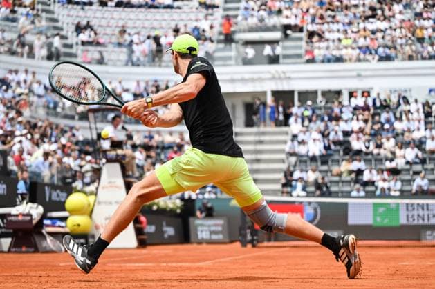 TENNIS - Internazionali di Tennis - Internazionali BNL d Italia Hubert Hurkacz in action during the Internazionali BNL d Italia match between Coco Gauff and Mirra Andreeva on 14 of May 2025 at Campo Centrale in Roma, Italy. Photo Tiziano Ballabio Rome Italy  Copyright: xIPAxSport ABACAx