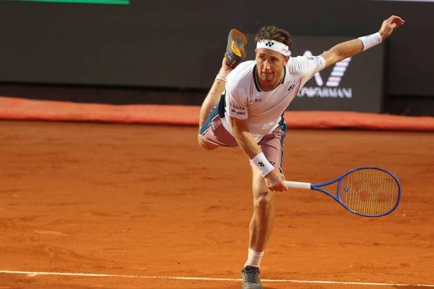 Rome, Italy 05 15 2025: Quarterfinal, men s singles, match Jannik Sinner (ITA) wins against Casper Ruud (NOR) during the Internazionali BNL d Italia 2025 ATP, Tennis Herren Masters Men s 1000 circuit in Rome at the Foro Italico.  Copyright: xmarcoxiacobuccix xipa-agency.netx xmarcoxiacobuccix 0818637301st