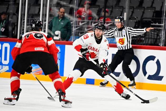 Canadas Adam Fantilli during the IIHF Ice Hockey World Championship group A match between Canada and Austria at Avicii Arena in Stockholm, Sweden, on May 15, 2025 STOCKHOLM SWEDEN x10040x  Copyright: xAndersxWiklund TTx ICE HOCKEY WC CANADA-AUSTRIA