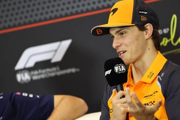 May 15, 2025, Imola, Bo, ITALY: Oscar Piastri (AUS) - McLaren Formula 1 Team - McLaren MCL39 - Mercedes drivers press conference, PK, Pressekonferenz during Formula 1 AWS Gran Premio del Made in Italy e dell Emilia Romagna 2025 - Autodromo Enzo e Dino Ferrari, Imola (BO) Italy from 15th to 18th May 2025, Imola ITALY - ZUMAm217 20250515_zsp_m217_141 Copyright: xAlessioxDexMarcox