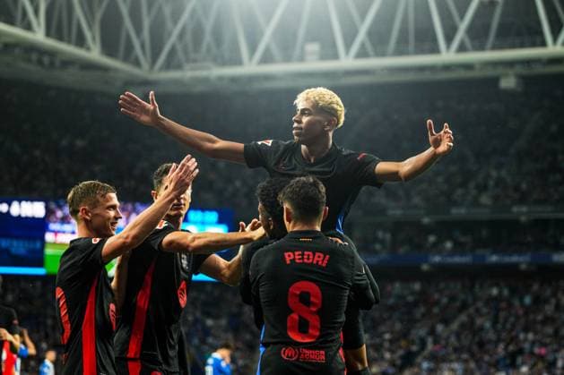 Sport Themen der Woche KW20 Sport Bilder des Tages ESP: RCD Espanyol v FC Barcelona, Barca La Liga EA Sports. Date 36 Lamine Yamal of FC Barcelona celebrates the 0-1 during the La Liga match between RCD Espanyol and FC Barcelona played at RCDE Stadium on May 15, 2025 in Barcelona, Spain. kpng Copyright: xSergioxRuizx xPRESSINPHOTOx PS_240515_ESP_BAR_021
