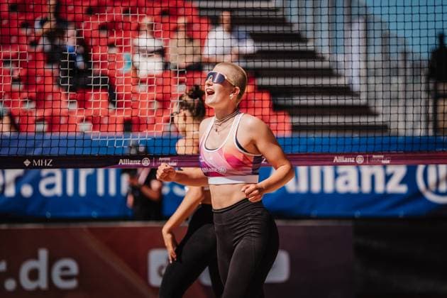 Beach volleyball women Allianz German Beach Tour 2025 Tourstop Düsseldorf 15 05 2025 Mareet Maidhof Düsseldorf Robert Lehr Ufer North Rhine-Westphalia Germany