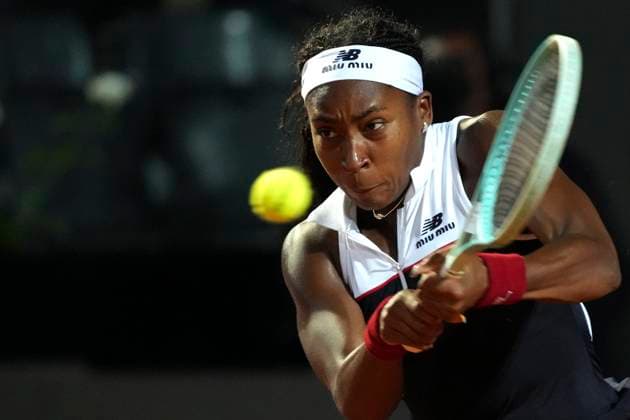 Coco Gauff of United States of America during the match against Qinwen Zheng of China at the Internazionali BNL d Italia 2025 tennis tournament at Foro Italico in Rome, Italy on May 15, 2025. AntoniettaxBaldassarre
