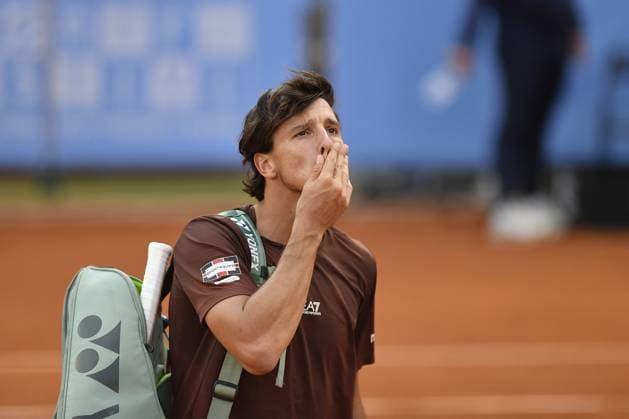 Italy, Turin 14th May 2025 ATP, Tennis Herren Challenger 175 Piemonte Open Intesa Sanpaolo, Sporting Press Club (Turin) Francesco Passaro (Ita) Vs Luciano Darderi (Ita) 7-6 6-4  Copyright: xTonelloxAbozzi IPAxSportx xipa-agency.netx xx IPA_57746229 IPA_Agency_IPA57746229