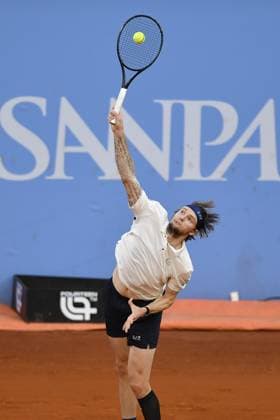Italy, Turin 14th May 2025 ATP, Tennis Herren Challenger 175 Piemonte Open Intesa Sanpaolo, Sporting Press Club (Turin) Alexander Bublik (Kaz) Vs Federico Arnaboldi (Ita) 0-6 6-3 6-3  Copyright: xTonelloxAbozzi IPAxSportx xipa-agency.netx xx IPA_57746240 IPA_Agency_IPA57746240