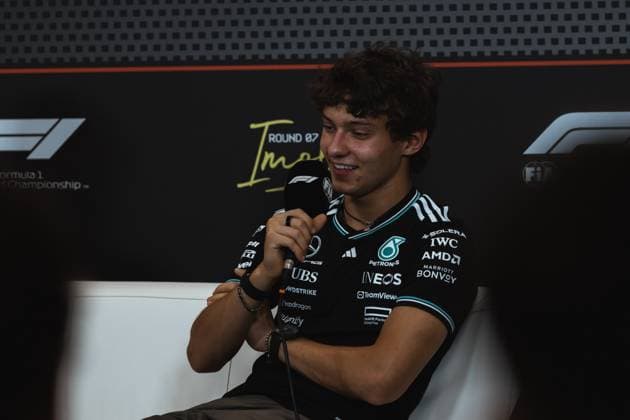 May 15, 2025, Imola, Bologna, Italy: ANDREA KIMI ANTONELLI (Mercedes) at the drivers press conference, PK, Pressekonferenz at the Emilia-Romagna Grand Prix on media day Imola Italy - ZUMAr193 20250515_zsp_r193_058 Copyright: xSaraxRuffonix