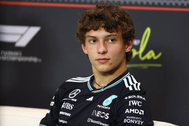 May 15, 2025, Imola, Bo, ITALY: Andrea Kimi Antonelli (ITA) - Mercedes-AMG PETRONAS F1 Team - Mercedes W16 - Mercedes E Performance in drivers press conference, PK, Pressekonferenz during Formula 1 AWS Gran Premio del Made in Italy e dell Emilia Romagna 2025 - Autodromo Enzo e Dino Ferrari, Imola (BO) Italy from 15th to 18th May 2025, Imola ITALY - ZUMAm217 20250515_zsp_m217_060 Copyright: xAlessioxDexMarcox