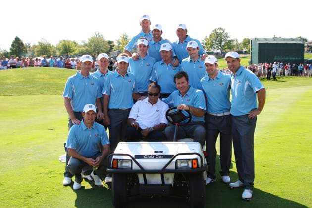 The 37th Ryder Cup Matches 2008 Boxing legend Muhammad Ali with European Team Captain Nick Faldo and the rest of the team at the 37th Ryder Cup Matches, 2008, Valhalla GC, Louisville, Kentucky. Copyright: xMarkxNewcombex