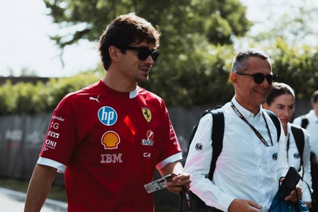May 16, 2025, Imola, Bologna, Italy: CHARLES LECLERC (Ferrari) entering the Formula 1 paddock at the Emilia-Romgna Grand Prix 2025 Imola Italy - ZUMAr193 20250516_zsp_r193_003 Copyright: xSaraxRuffonix