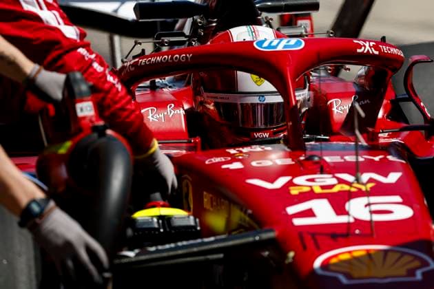 F1 - EMILIA ROMAGNA GRAND PRIX 2025 16 LECLERC Charles (mco), Scuderia Ferrari SF-25, during the Formula 1 AWS Gran Premio del Made in Italy e Dell™Emilia-Romagna 2025, Emilia Romagna Grand Prix 2025, 7th round of the 2025 FIA Formula One World Championship, WM, Weltmeisterschaft from May 16 to 18, 2025 on the Autodromo Internazionale Enzo e Dino Ferrari, in Imola, Italy - ImolaItaly  Copyright: xJavierxJimenezx