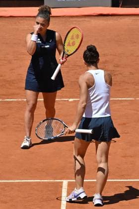Internazionali BNL d Italia Jasmine Paolini, Sara Errani during the Internazionali BNL d Italia 2025 at Foro Italico, Italy, May 16th, 2025 Imago-Images Emmefoto Copyright: xImago-Images Emmefotox