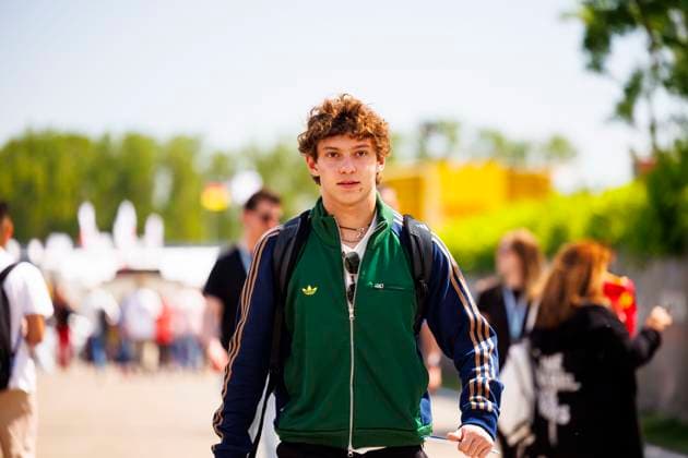 16th May 2025; Autodromo Enzo e Dino Ferrari, Imola, Italy; FIA Formula 1 Emilia Romagna Grand Prix 2025; Free Practice Day; Number 12 Mercedes AMG Petronas driver Andrea Kimi Antonelli arrives at the track for the Emilia Romagna Formula 1  ActionPlus12788214 StephenxBlackberry