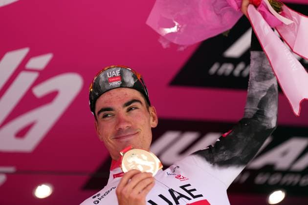 Ayuso Pesquera Juan of Uae Team Emirates Xrg winner of the stage during the stage 7 of the Giro d™Italia from Castel di Sangro to Tagliacozzo, Italy - Friday, May 16, 2025. - cycling.  Copyright: xGianxMattiaxD Alberto LaPressex