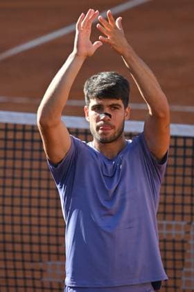 Internazionali BNL d Italia Carlos Alcaraz during the Internazionali BNL d Italia 2025 at Foro Italico, Italy, May 16th, 2025 Imago-Images Emmefoto Copyright: xImago-Images Emmefotox