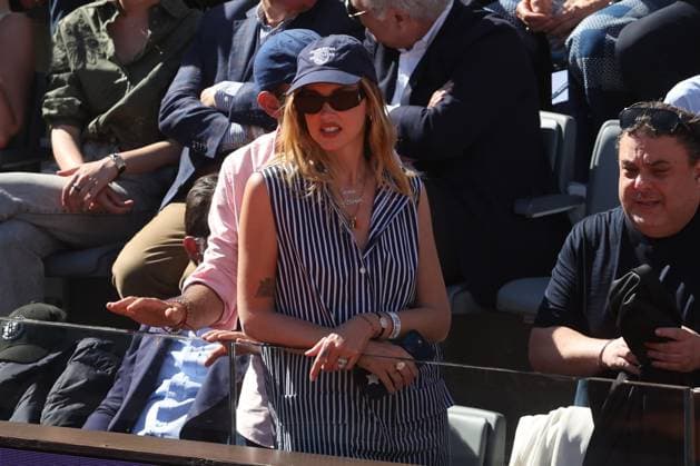 Rome, Italy 05 16 2025: VIP in the stands Chiara Ferragni watches Musetti s match against Alcaraz during the Internazionali BNL d Italia 2025 ATP, Tennis Herren Master Men s 1000 circuit in Rome at the Foro Italico.  Copyright: xmarcoxiacobuccix xipa-agency.netx xmarcoxiacobuccix 0818882801st