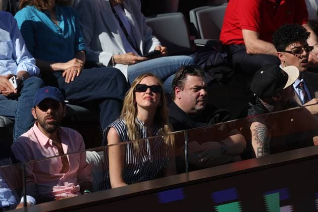 Rome, Italy 05 16 2025: VIP in the stands Chiara Ferragni watches Musetti s match against Alcaraz during the Internazionali BNL d Italia 2025 ATP, Tennis Herren Master Men s 1000 circuit in Rome at the Foro Italico.  Copyright: xmarcoxiacobuccix xipa-agency.netx xmarcoxiacobuccix 0818883880st