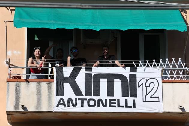 16 05 2025, Autodromo Enzo e Dino Ferrari, Imola, Formula 1 Grand Prix Emilia Romagna 2025 ,in the picture fans of Andrea Kimi Antonelli ITA , Mercedes AMG Petronas Formula One Team Photo by Alessandro Martelotta Hasan Bratic DeFodi Images