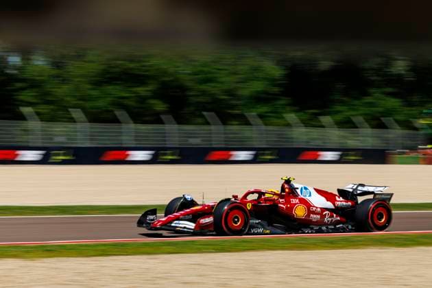 16th May 2025; Autodromo Enzo e Dino Ferrari, Imola, Italy; FIA Formula 1 Emilia Romagna Grand Prix 2025; Free Practice Day; Number 44 Scuderia Ferrari driver Lewis Hamilton during practice 1 at the Emilia Romagna Formula 1  ActionPlus12788386 StephenxBlackberry