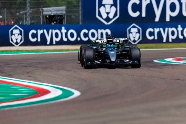 16th May 2025; Autodromo Enzo e Dino Ferrari, Imola, Italy; FIA Formula 1 Emilia Romagna Grand Prix 2025; Free Practice Day; Number 63 Mercedes AMG Petronas driver George Russell during practice 1 at the Emilia Romagna Formula 1  ActionPlus12788417 StephenxBlackberry