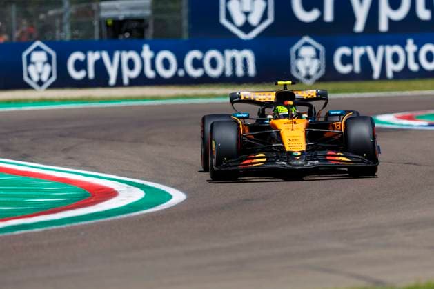 16th May 2025; Autodromo Enzo e Dino Ferrari, Imola, Italy; FIA Formula 1 Emilia Romagna Grand Prix 2025; Free Practice Day; Number 4 McLaren driver Lando Norris during practice 1 at the Emilia Romagna Formula 1  ActionPlus12788419 StephenxBlackberry