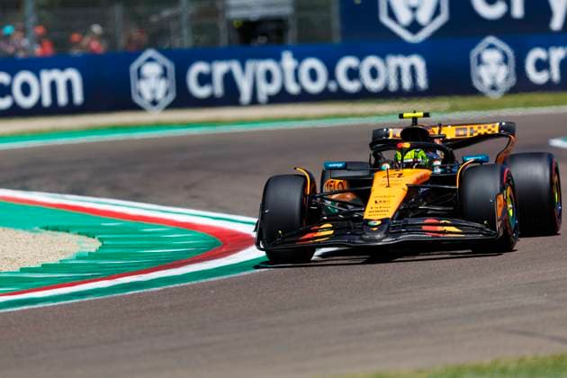 16th May 2025; Autodromo Enzo e Dino Ferrari, Imola, Italy; FIA Formula 1 Emilia Romagna Grand Prix 2025; Free Practice Day; Number 4 McLaren driver Lando Norris during practice 1 at the Emilia Romagna Formula 1  ActionPlus12788420 StephenxBlackberry