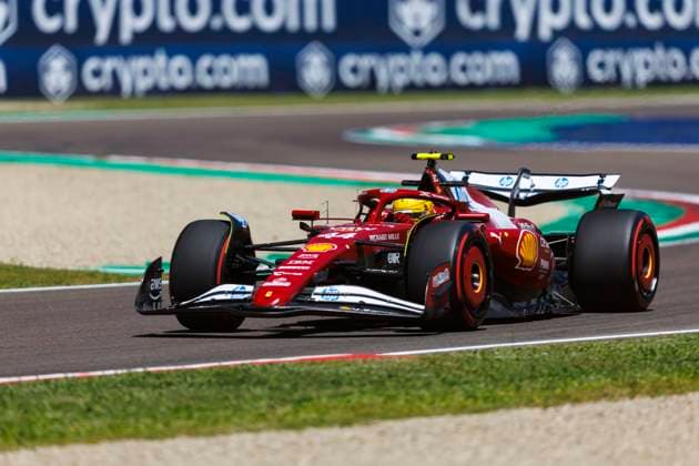 16th May 2025; Autodromo Enzo e Dino Ferrari, Imola, Italy; FIA Formula 1 Emilia Romagna Grand Prix 2025; Free Practice Day; Number 44 Scuderia Ferrari driver Lewis Hamilton during practice 1 at the Emilia Romagna Formula 1  ActionPlus12788437 StephenxBlackberry