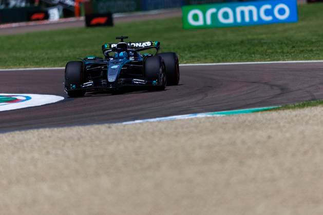 16th May 2025; Autodromo Enzo e Dino Ferrari, Imola, Italy; FIA Formula 1 Emilia Romagna Grand Prix 2025; Free Practice Day; Number 63 Mercedes AMG Petronas driver George Russell during practice 1 at the Emilia Romagna Formula 1  ActionPlus12788450 StephenxBlackberry
