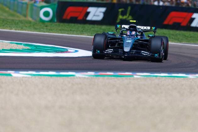 16th May 2025; Autodromo Enzo e Dino Ferrari, Imola, Italy; FIA Formula 1 Emilia Romagna Grand Prix 2025; Free Practice Day; Number 12 Mercedes AMG Petronas driver Andrea Kimi Antonelli during practice 1 at the Emilia Romagna Formula 1  ActionPlus12788453 StephenxBlackberry