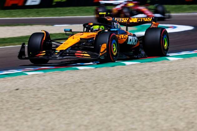 16th May 2025; Autodromo Enzo e Dino Ferrari, Imola, Italy; FIA Formula 1 Emilia Romagna Grand Prix 2025; Free Practice Day; Number 4 McLaren driver Lando Norris during practice 1 at the Emilia Romagna Formula 1  ActionPlus12788459 StephenxBlackberry