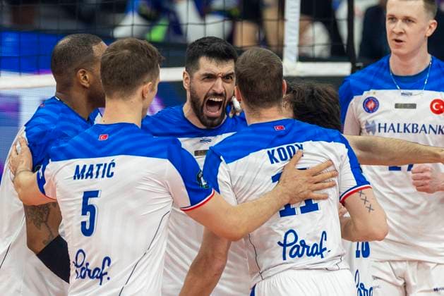 Sir Sicoma Monini Perugia - Halkbank Ankara - CEV Champions League Volley 2025 Final Four Yunus Emre Tayaz during the CEV Champions League volleyball semi-final match Sir Sicoma Monini Perugia vs Halkbank Ankara in Lodz, Poland on May 16, 2025. Lodz Poland  Copyright: xAndrzejxIwanczukx originalFilename:iwanczuk-sirsicom250516_npSem.jpg
