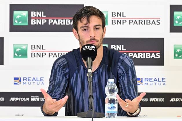 press conference, PK, Pressekonferenz BNL International of Italy. Lorenzo Musetti Press conference, BNL International of Italy. Lorenzo Musetti. In the photo: Lorenzo Musetti . Rome, Italy 16 May 2025, Credit:Maria Laura Antonelli Avalon Italy, Rome  Copyright: xMariaxLauraxAntonellix xAvalonx 0818950335st
